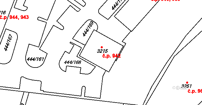 Stará Role 942, Karlovy Vary na parcele st. 3215 v KÚ Stará Role, Katastrální mapa