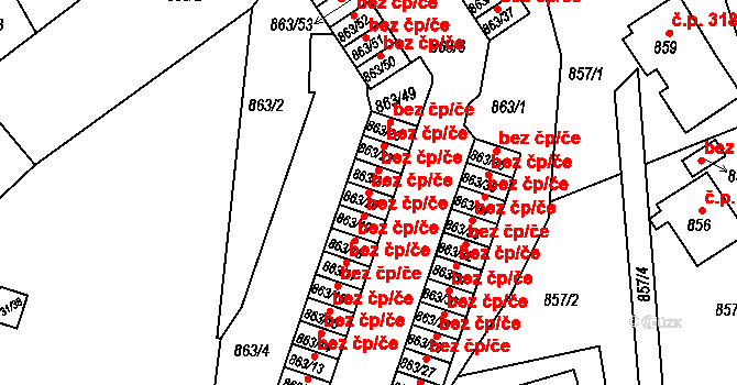 Mšeno nad Nisou 613, Jablonec nad Nisou na parcele st. 863/20 v KÚ Mšeno nad Nisou, Katastrální mapa