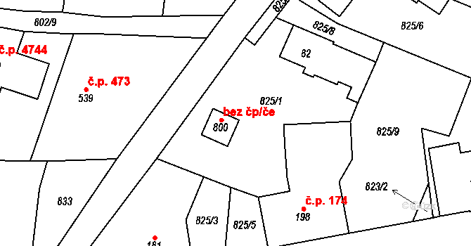 Jablonec nad Nisou 41602455 na parcele st. 800 v KÚ Kokonín, Katastrální mapa