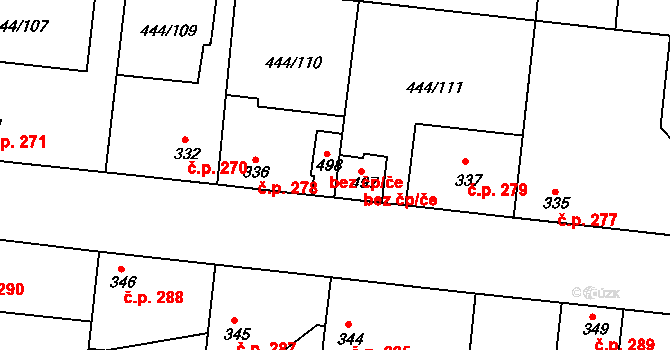 Peruc 41822455 na parcele st. 497 v KÚ Peruc, Katastrální mapa