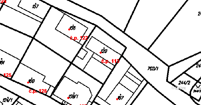 Ruprechtov 113 na parcele st. 120 v KÚ Ruprechtov, Katastrální mapa