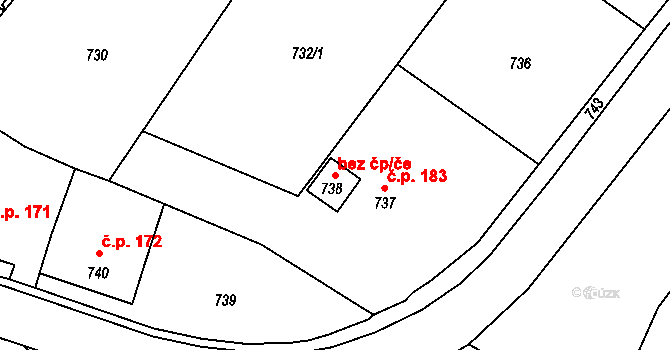 Neveklov 45421455 na parcele st. 738 v KÚ Neveklov, Katastrální mapa