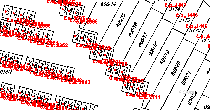 Podlesí 2705, Havířov na parcele st. 3020 v KÚ Bludovice, Katastrální mapa