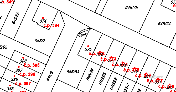Krčín 372, Nové Město nad Metují na parcele st. 375 v KÚ Krčín, Katastrální mapa