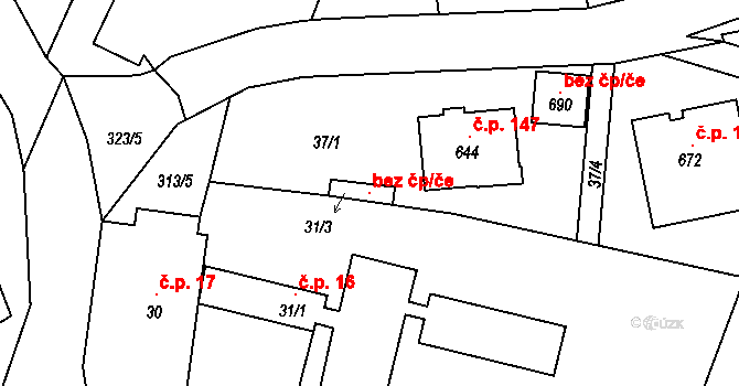 Černolice 119174456 na parcele st. 31/3 v KÚ Černolice, Katastrální mapa