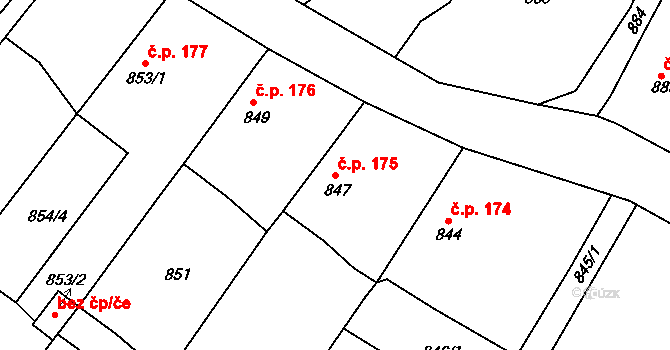 Krásné Loučky 175, Krnov na parcele st. 847 v KÚ Krásné Loučky, Katastrální mapa