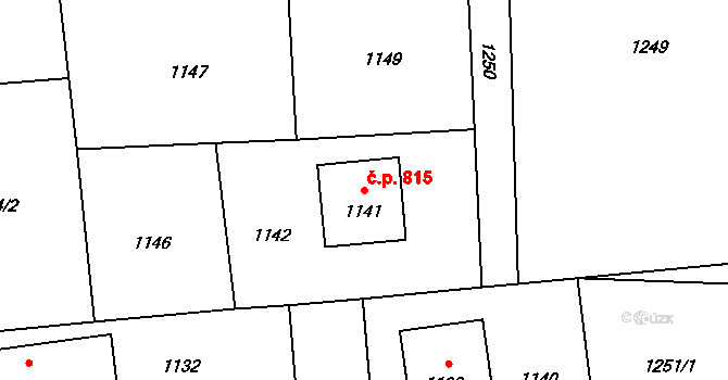 Vendryně 815 na parcele st. 1141 v KÚ Vendryně, Katastrální mapa