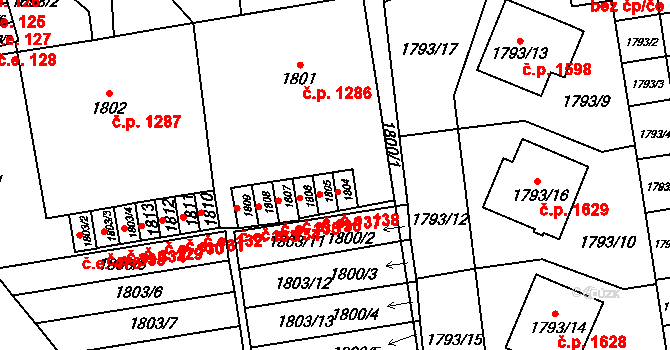 Šlapanice 138 na parcele st. 1804 v KÚ Šlapanice u Brna, Katastrální mapa