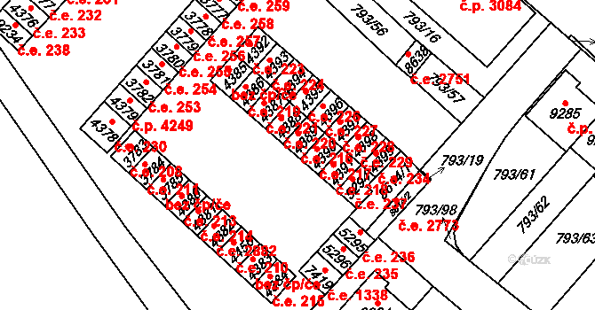 Hodonín 216 na parcele st. 4389 v KÚ Hodonín, Katastrální mapa