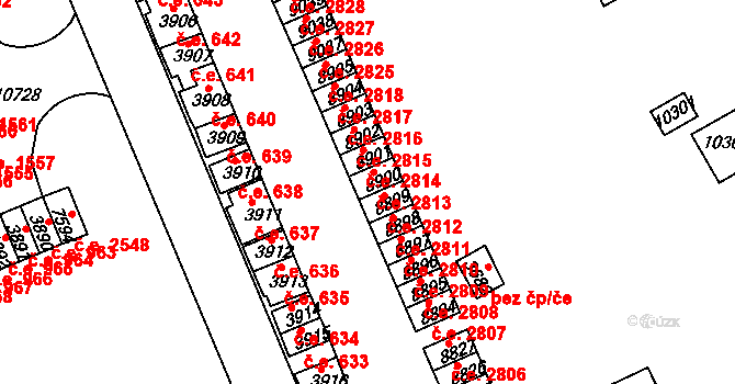 Hodonín 2813 na parcele st. 8900 v KÚ Hodonín, Katastrální mapa