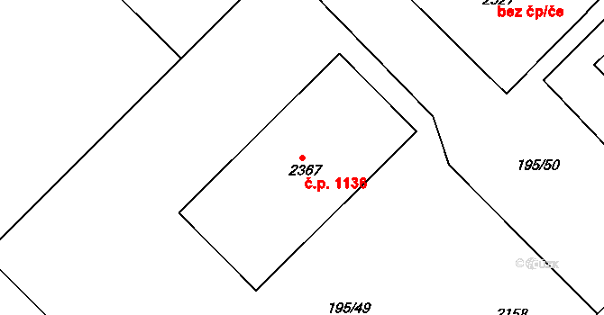 Slezské Předměstí 1136, Hradec Králové na parcele st. 2367 v KÚ Slezské Předměstí, Katastrální mapa