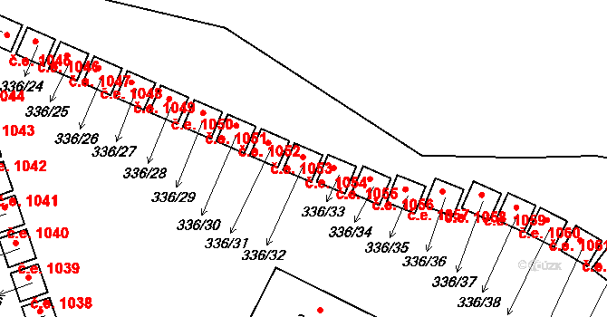 Květušín 1054, Polná na Šumavě na parcele st. 336/32 v KÚ Polná na Šumavě, Katastrální mapa