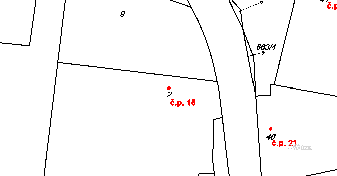 Měšetice 15, Sedlec-Prčice na parcele st. 2 v KÚ Měšetice, Katastrální mapa