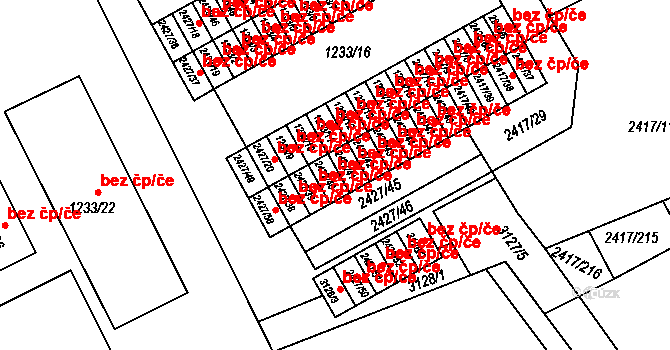 Rychnov nad Kněžnou 41981456 na parcele st. 2427/40 v KÚ Rychnov nad Kněžnou, Katastrální mapa