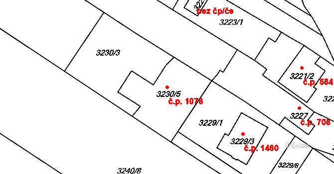 Hlučín 1078 na parcele st. 3230/5 v KÚ Hlučín, Katastrální mapa