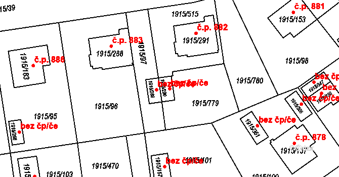 Třeboň 47547456 na parcele st. 1915/290 v KÚ Třeboň, Katastrální mapa