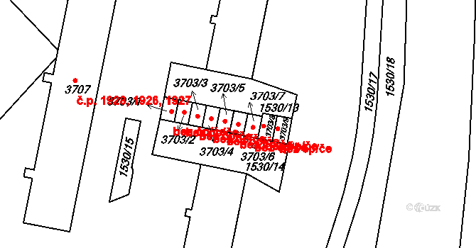 Písek 48716456 na parcele st. 3703/6 v KÚ Písek, Katastrální mapa