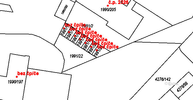 Boskovice 49694456 na parcele st. 1991/21 v KÚ Boskovice, Katastrální mapa