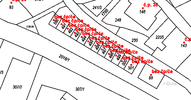 Ryžoviště 49862456 na parcele st. 496 v KÚ Ryžoviště, Katastrální mapa