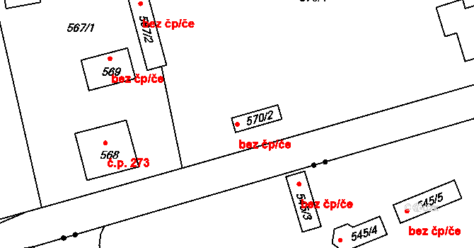 Ralsko 89900456 na parcele st. 570/2 v KÚ Ploužnice pod Ralskem, Katastrální mapa
