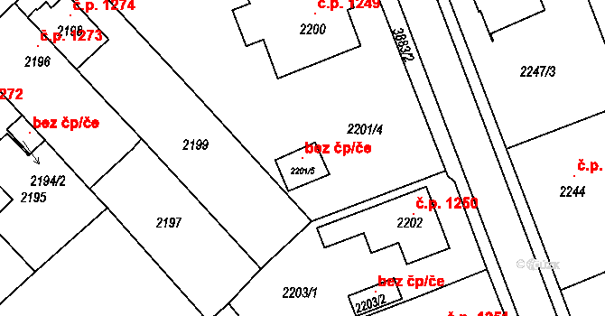 Turnov 99828456 na parcele st. 2201/5 v KÚ Turnov, Katastrální mapa