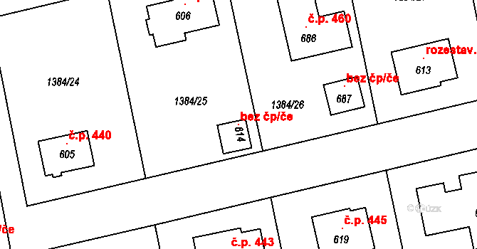 Přerov nad Labem 119599457 na parcele st. 614 v KÚ Přerov nad Labem, Katastrální mapa