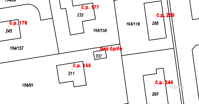 Tuřany 121137457 na parcele st. 337 v KÚ Byseň, Katastrální mapa