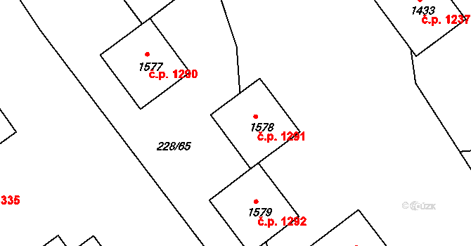 Český Brod 1291 na parcele st. 1578 v KÚ Český Brod, Katastrální mapa