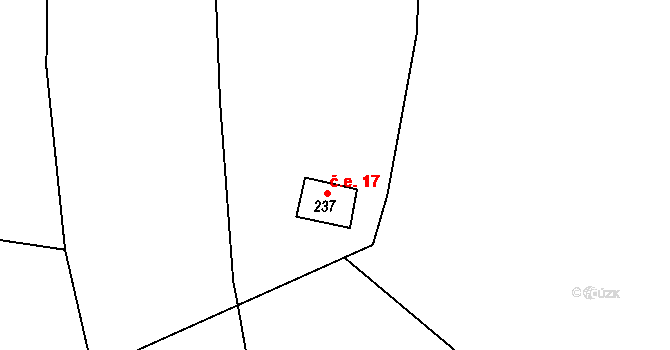 Novosedly nad Nežárkou 17 na parcele st. 237 v KÚ Novosedly nad Nežárkou, Katastrální mapa