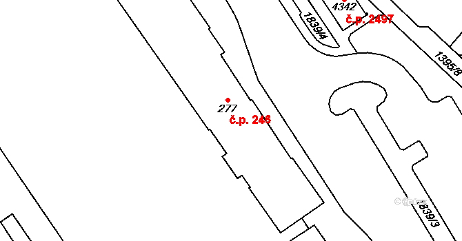 Blansko 246 na parcele st. 277 v KÚ Blansko, Katastrální mapa