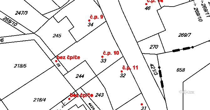 Smetana 10, Plchovice na parcele st. 33 v KÚ Plchovice, Katastrální mapa