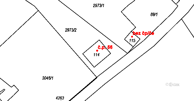 Holašovice 56, Jankov na parcele st. 114 v KÚ Holašovice, Katastrální mapa