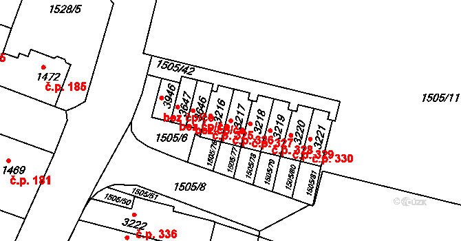 Kryblice 326, Trutnov na parcele st. 3217 v KÚ Trutnov, Katastrální mapa