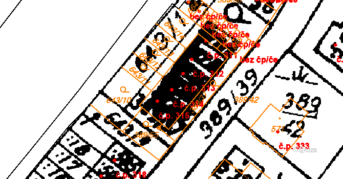 Nasavrky 314 na parcele st. 477/4 v KÚ Nasavrky, Katastrální mapa