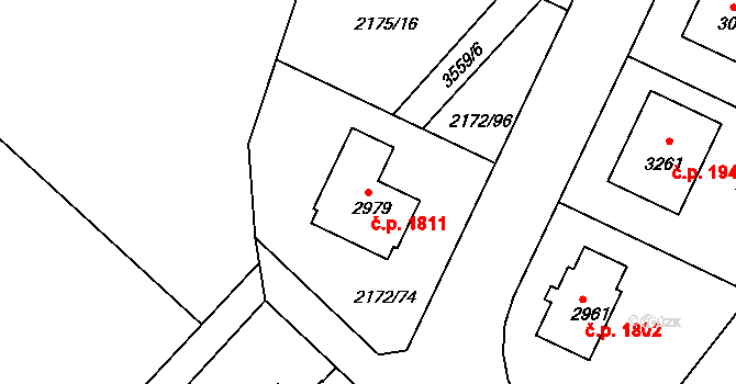 Lysá nad Labem 1811 na parcele st. 2979 v KÚ Lysá nad Labem, Katastrální mapa