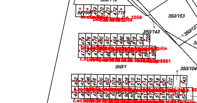 Černčice 1073 na parcele st. 479 v KÚ Černčice u Loun, Katastrální mapa