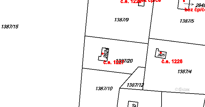 Milevsko 1227 na parcele st. 2624 v KÚ Milevsko, Katastrální mapa