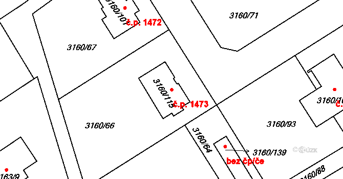 Žamberk 1473 na parcele st. 3160/115 v KÚ Žamberk, Katastrální mapa