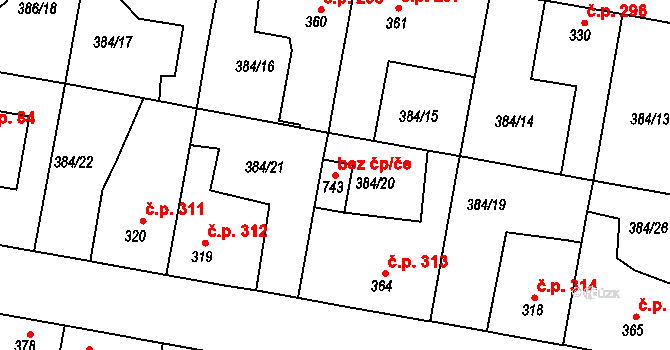 Smiřice 40299457 na parcele st. 743 v KÚ Smiřice, Katastrální mapa