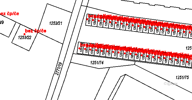 Dobruška 41671457 na parcele st. 1251/21 v KÚ Dobruška, Katastrální mapa