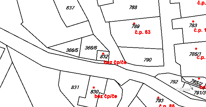 Zádveřice-Raková 48690457 na parcele st. 832 v KÚ Zádveřice, Katastrální mapa