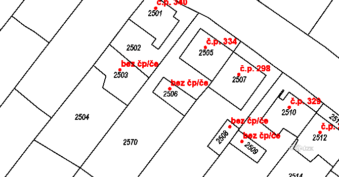 Popice 49222457 na parcele st. 2506 v KÚ Popice, Katastrální mapa
