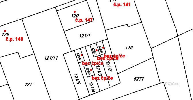 Cvrčovice 88519457 na parcele st. 121/7 v KÚ Cvrčovice u Pohořelic, Katastrální mapa