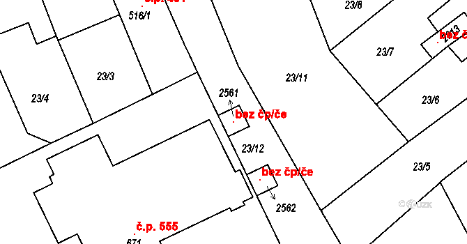 Přibyslav 104483458 na parcele st. 2561 v KÚ Přibyslav, Katastrální mapa