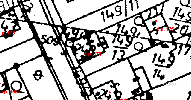 Kácov 176 na parcele st. 248 v KÚ Kácov, Katastrální mapa
