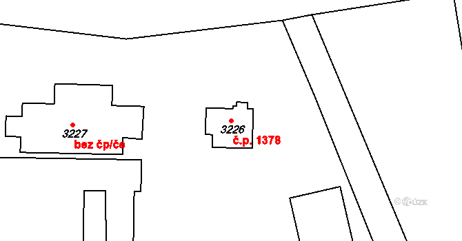 Duchcov 1378 na parcele st. 3226 v KÚ Duchcov, Katastrální mapa