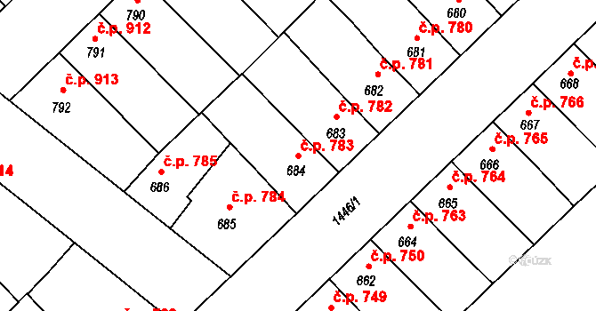 Předměstí 783, Svitavy na parcele st. 684 v KÚ Svitavy-předměstí, Katastrální mapa
