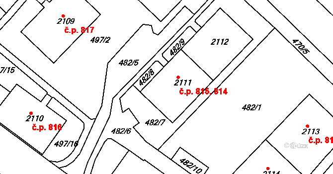 Stará Role 814,815, Karlovy Vary na parcele st. 2111 v KÚ Stará Role, Katastrální mapa