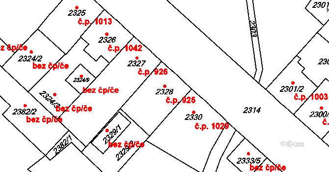 Chomutov 925 na parcele st. 2328 v KÚ Chomutov I, Katastrální mapa