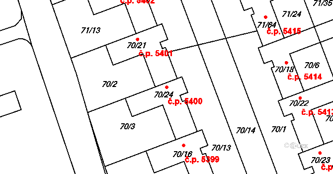 Helenín 5400, Jihlava na parcele st. 70/24 v KÚ Helenín, Katastrální mapa